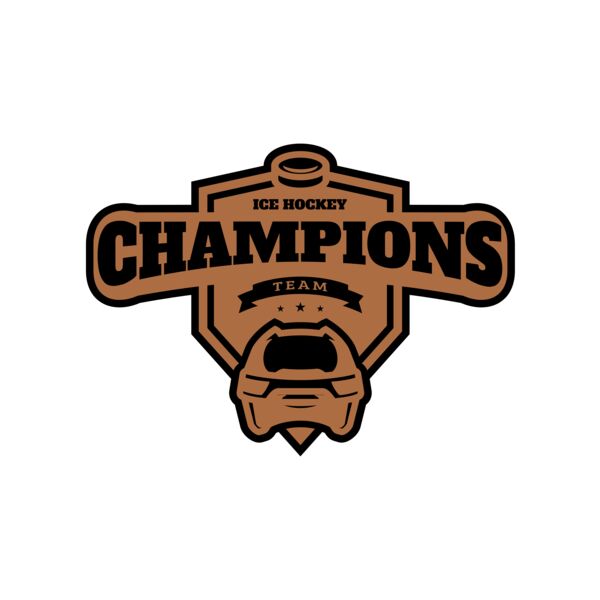 Champions Team Ice Hockey logo template Thumbnail